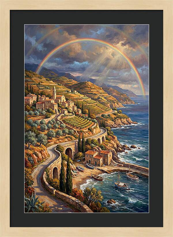 Rainbow Over Mediterranean Landscape