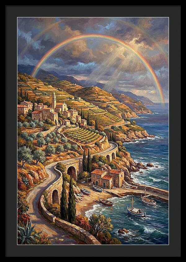 Rainbow Over Mediterranean Landscape