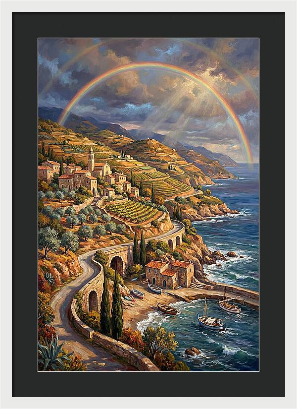 Rainbow Over Mediterranean Landscape