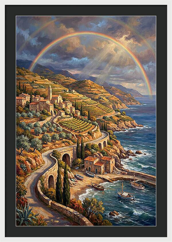 Rainbow Over Mediterranean Landscape