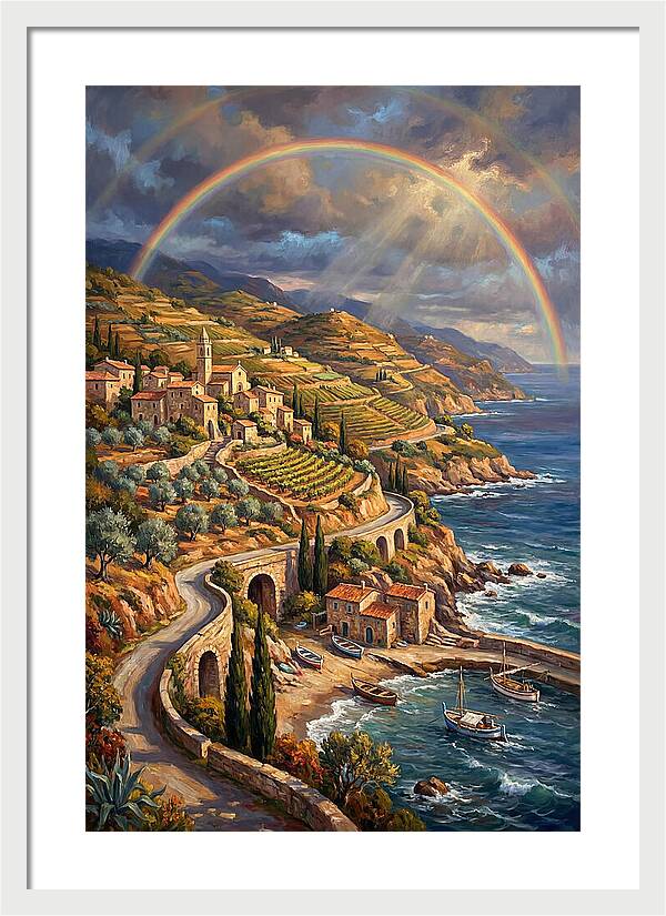 Rainbow Over Mediterranean Landscape