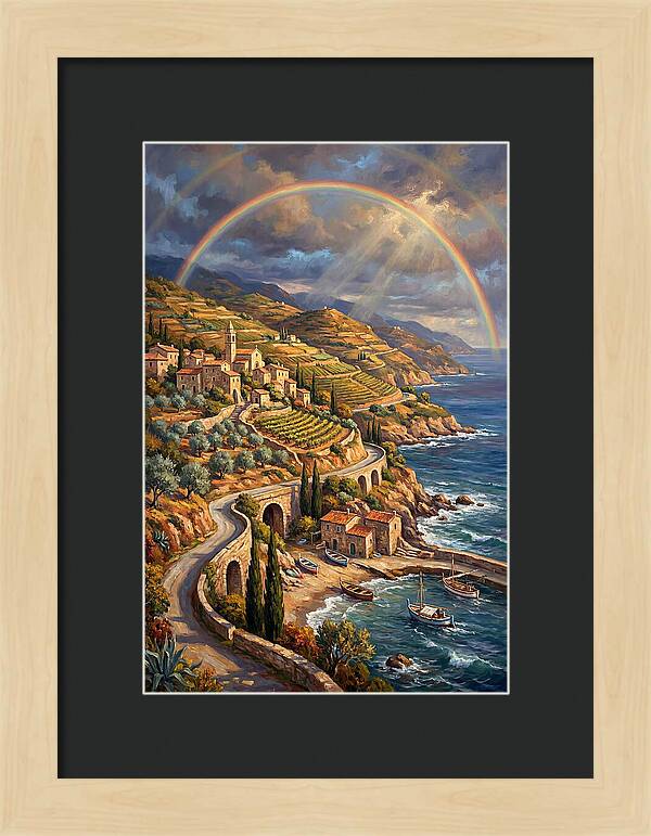 Rainbow Over Mediterranean Landscape