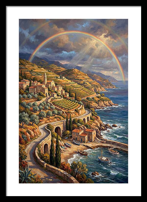 Rainbow Over Mediterranean Landscape