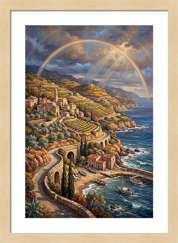 Rainbow Over Mediterranean Landscape