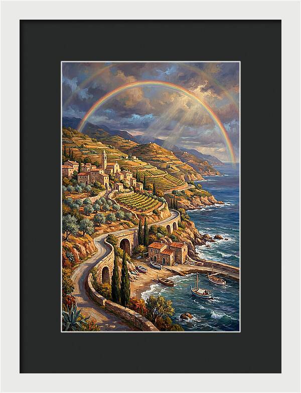 Rainbow Over Mediterranean Landscape