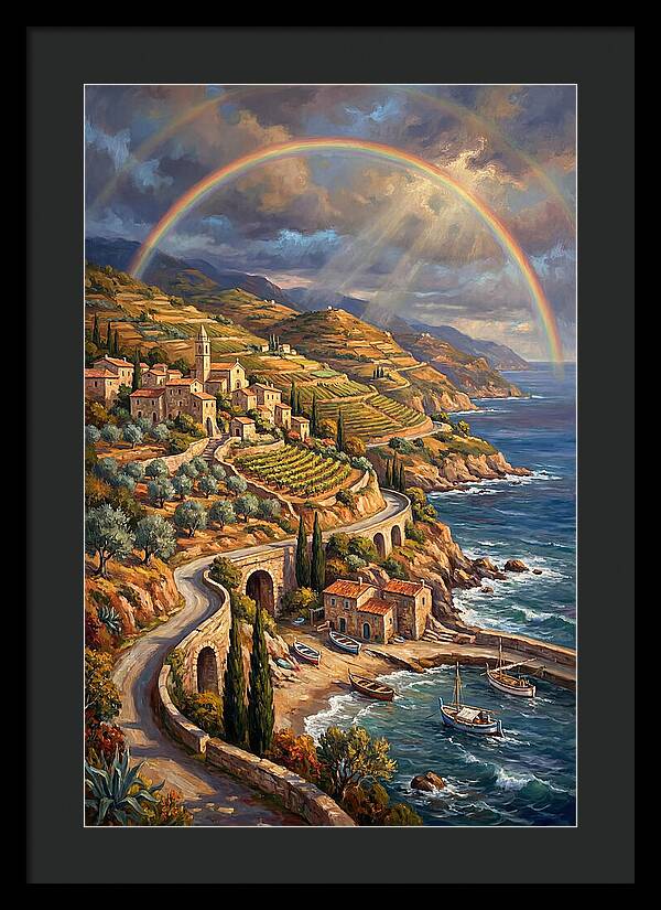 Rainbow Over Mediterranean Landscape