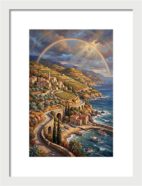 Rainbow Over Mediterranean Landscape