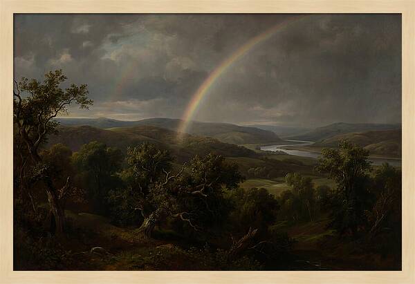 Rainbow Over Serene Landscape
