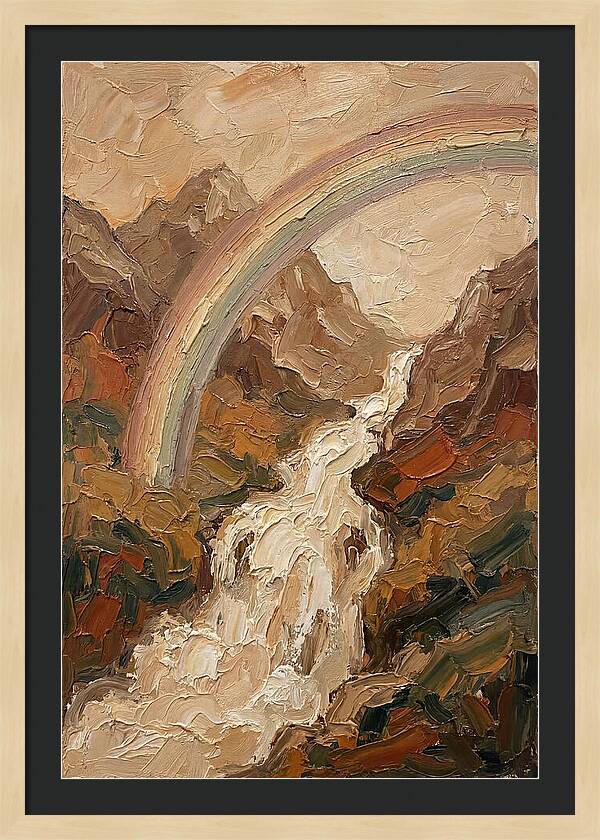 Rainbow Over Waterfall