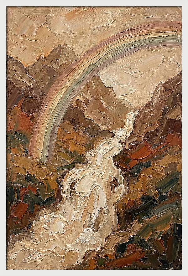 Rainbow Over Waterfall