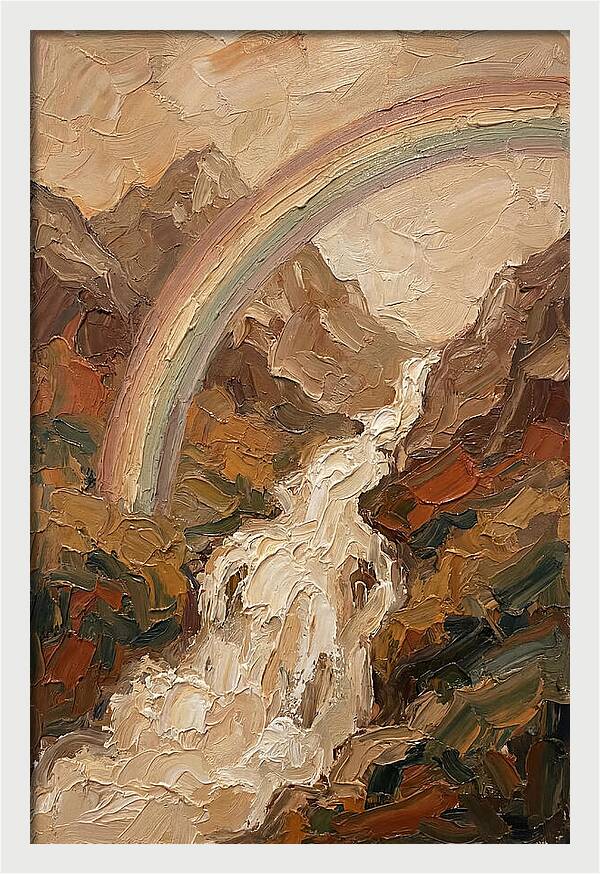 Rainbow Over Waterfall