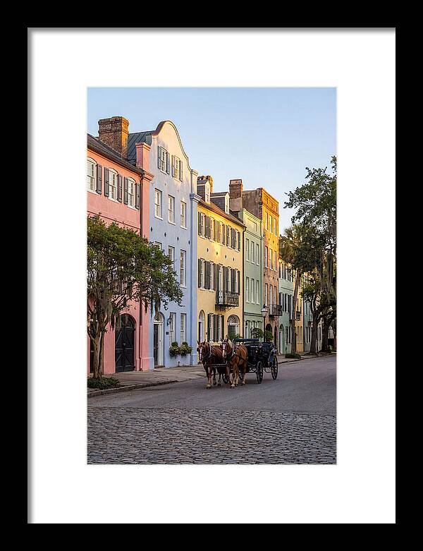 Rainbow Row At Golden Hour
