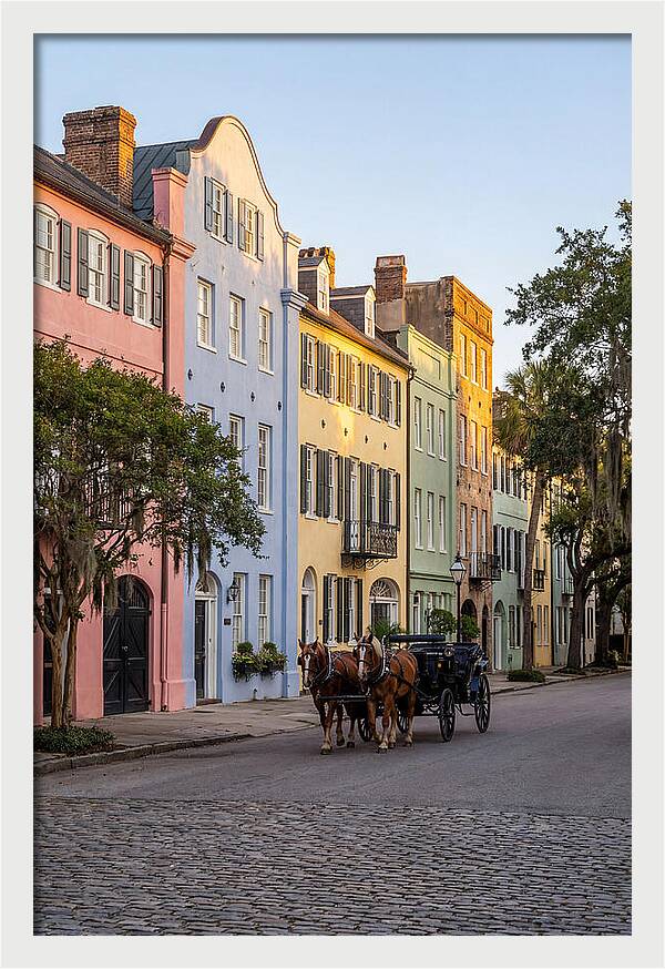 Rainbow Row At Golden Hour