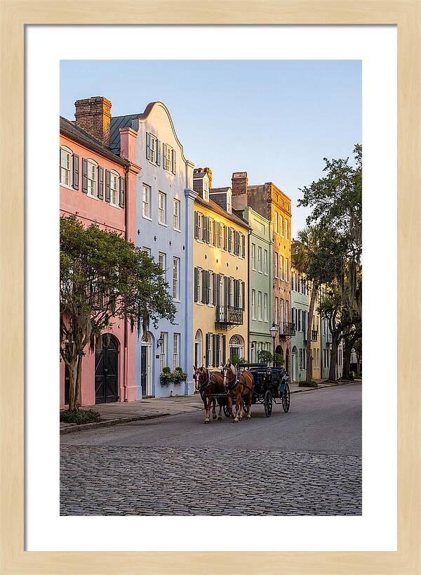 Rainbow Row At Golden Hour
