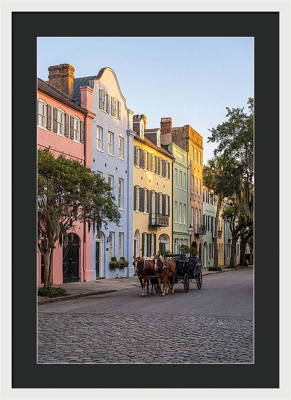 Rainbow Row At Golden Hour
