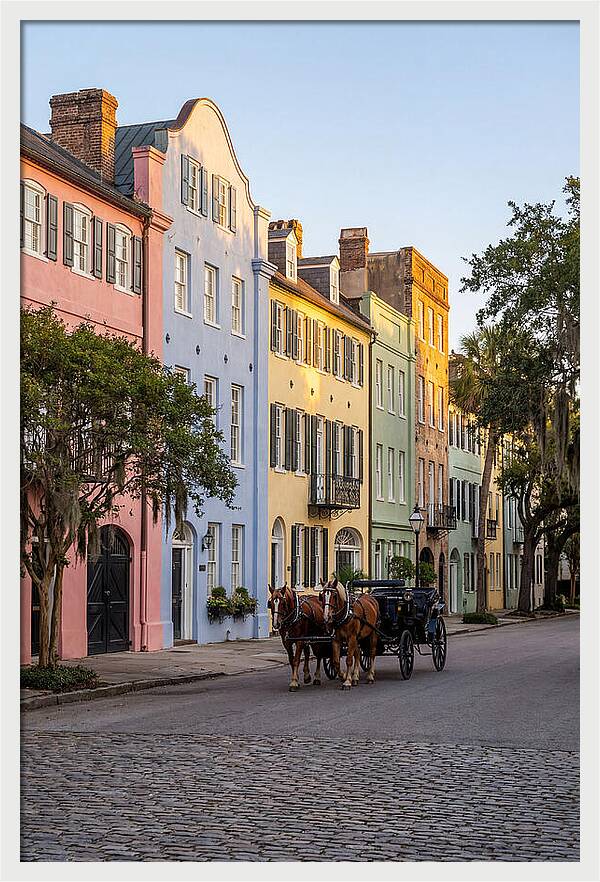 Rainbow Row At Golden Hour