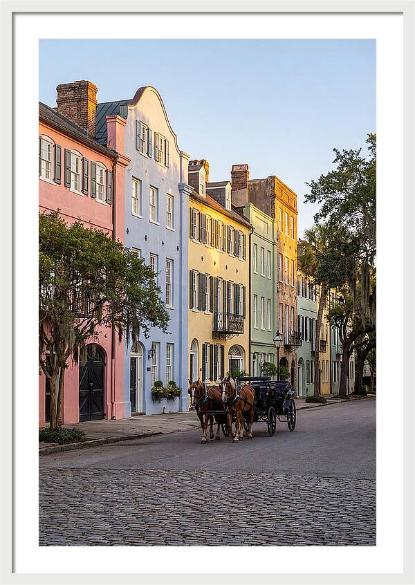 Rainbow Row At Golden Hour