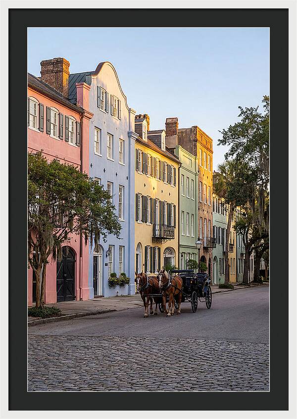Rainbow Row At Golden Hour