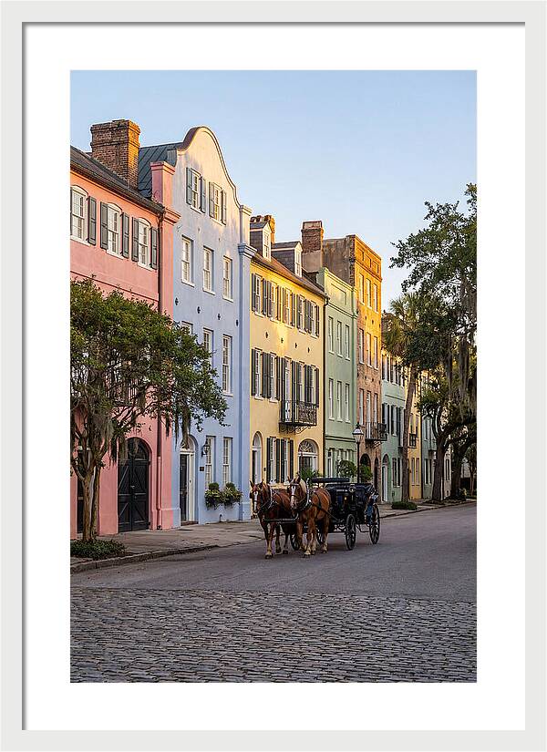 Rainbow Row At Golden Hour