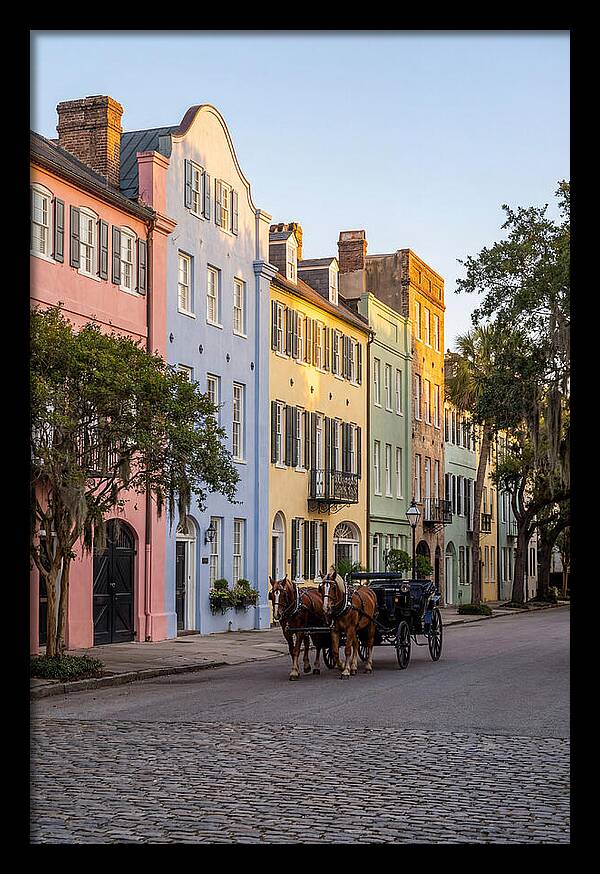 Rainbow Row At Golden Hour