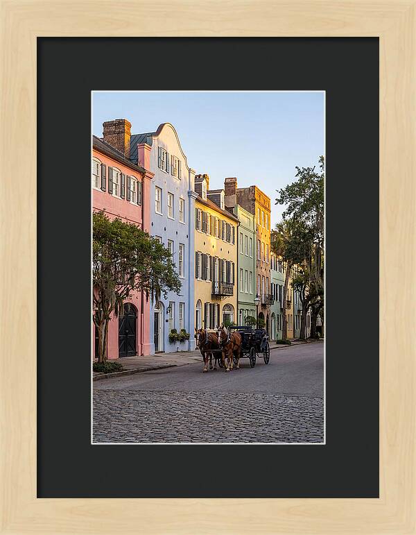 Rainbow Row At Golden Hour