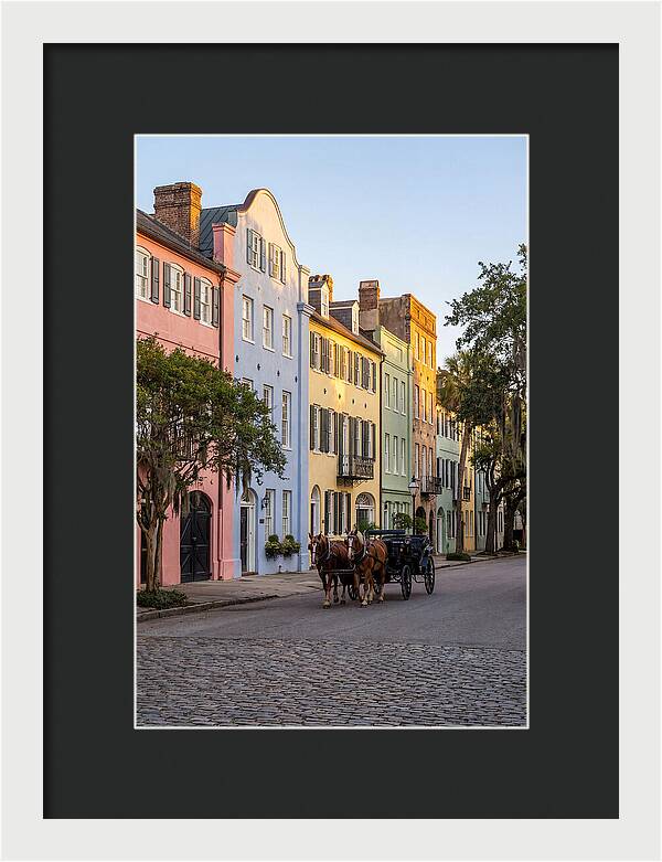 Rainbow Row At Golden Hour