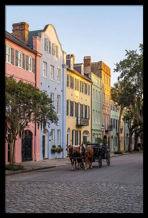 Rainbow Row At Golden Hour