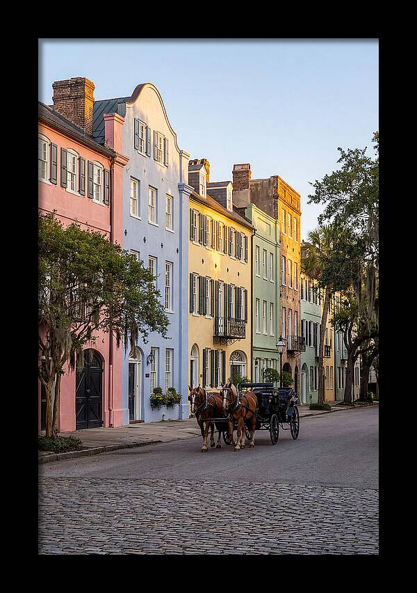 Rainbow Row At Golden Hour