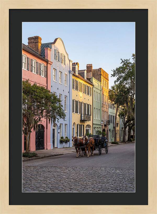 Rainbow Row At Golden Hour