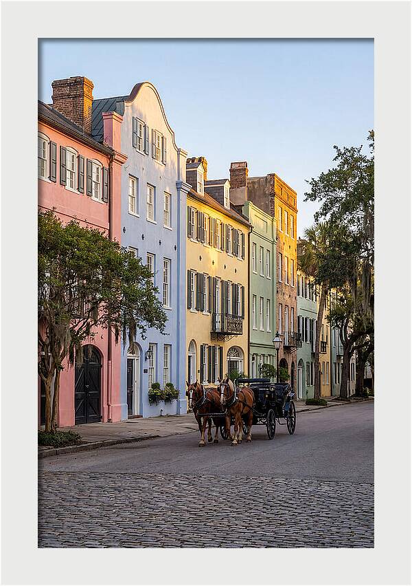 Rainbow Row At Golden Hour