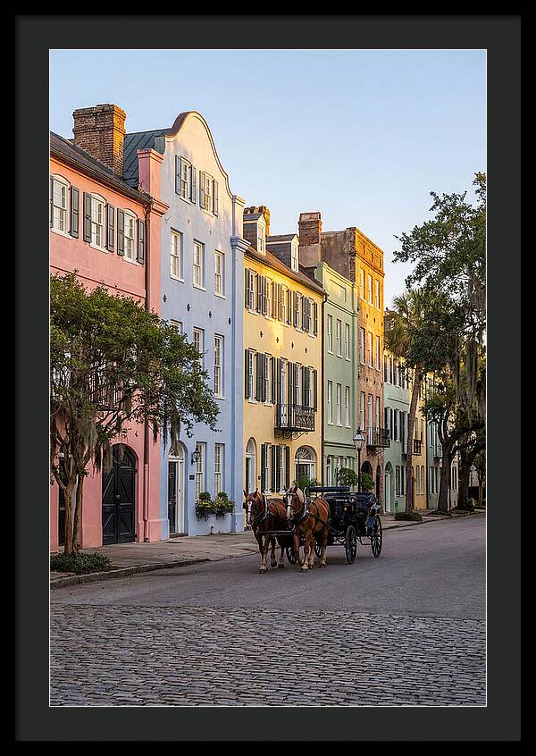 Rainbow Row At Golden Hour