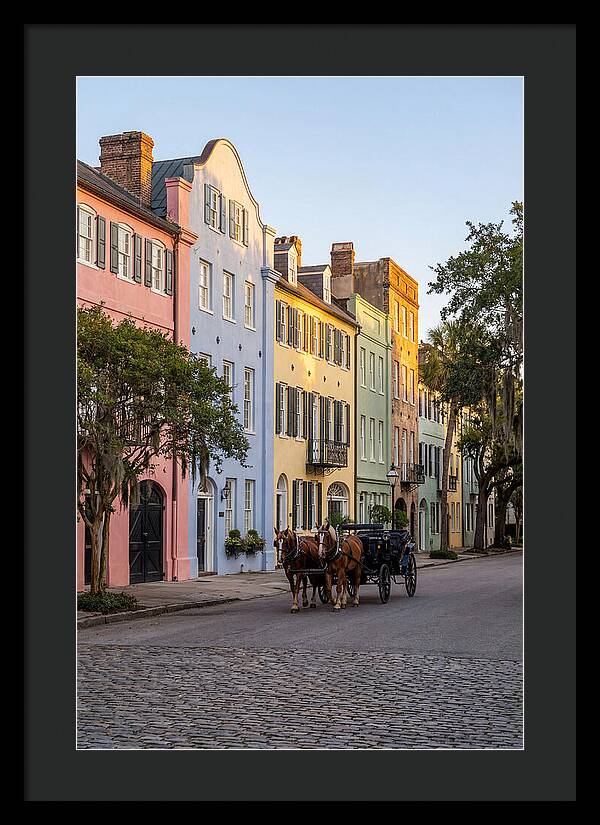 Rainbow Row At Golden Hour