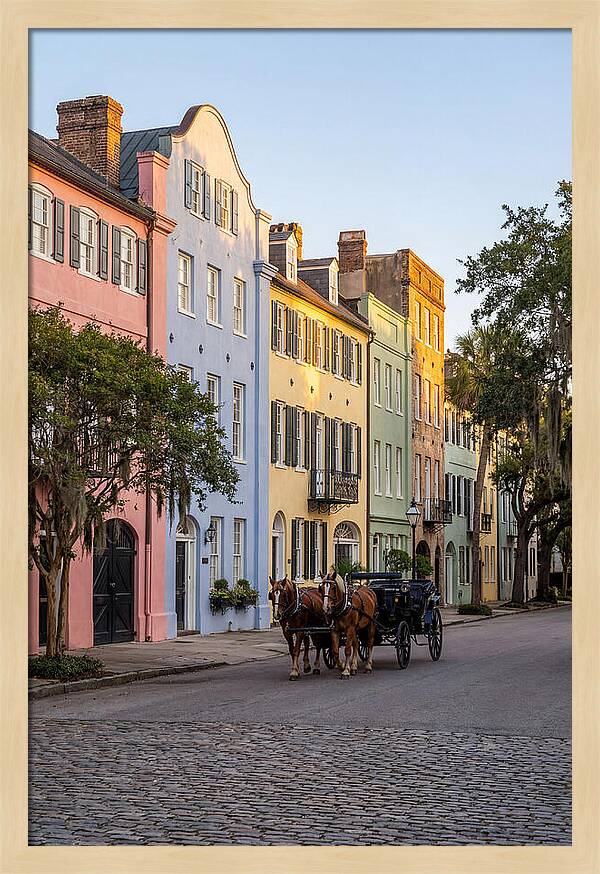 Rainbow Row At Golden Hour