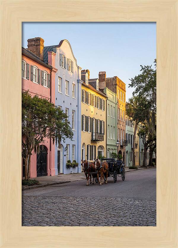 Rainbow Row At Golden Hour