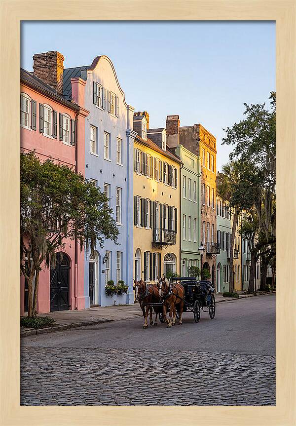 Rainbow Row At Golden Hour
