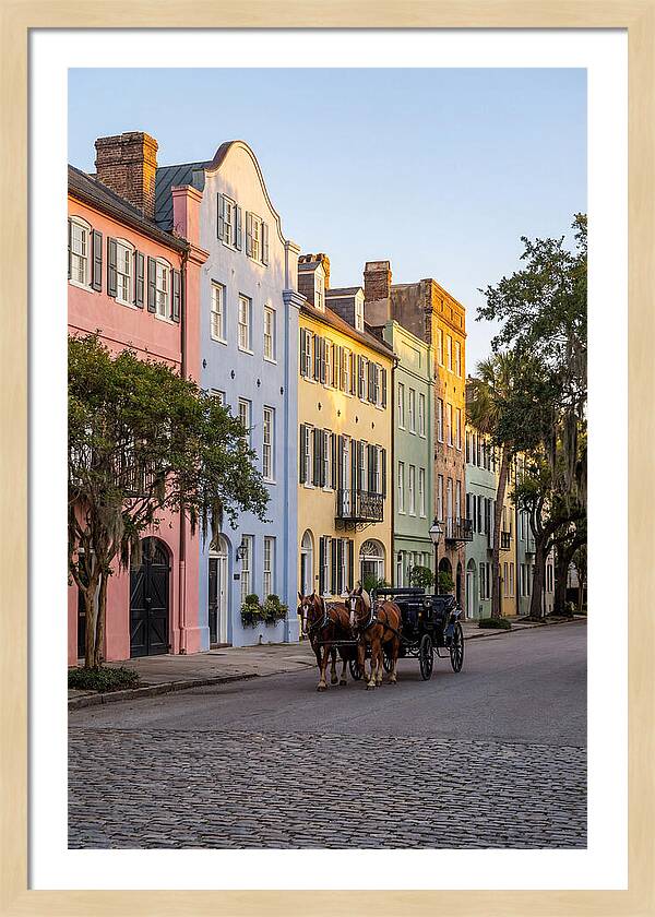 Rainbow Row At Golden Hour