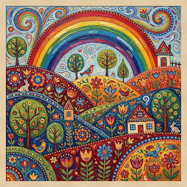 Rainbow Sky Landscape
