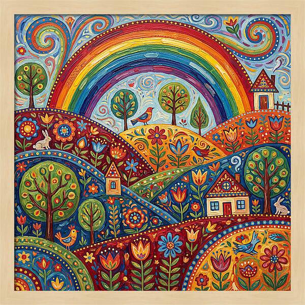 Rainbow Sky Landscape