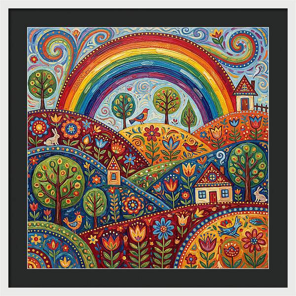 Rainbow Sky Landscape