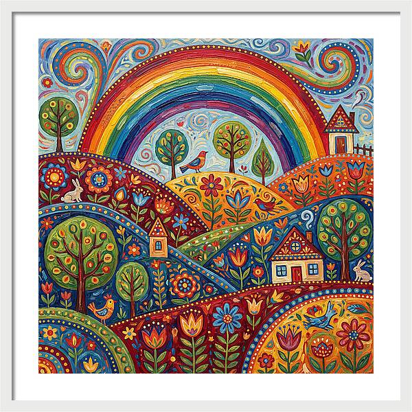 Rainbow Sky Landscape
