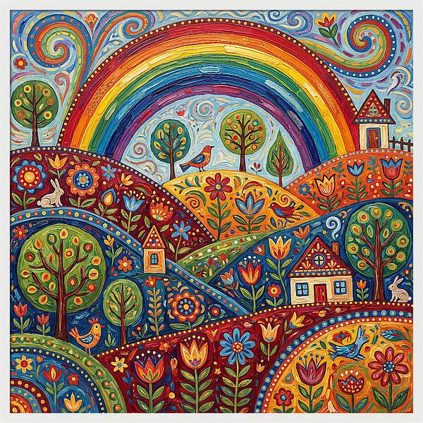 Rainbow Sky Landscape