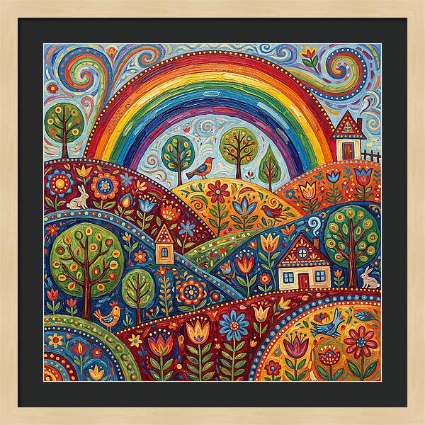 Rainbow Sky Landscape