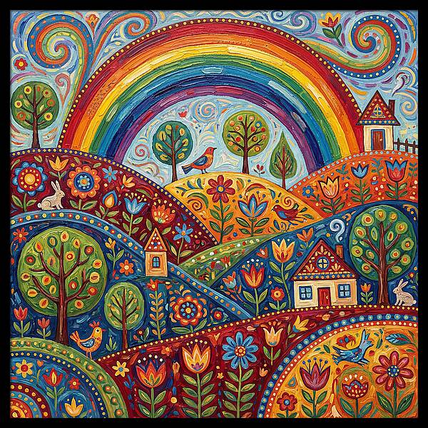 Rainbow Sky Landscape