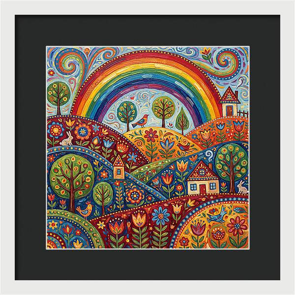 Rainbow Sky Landscape