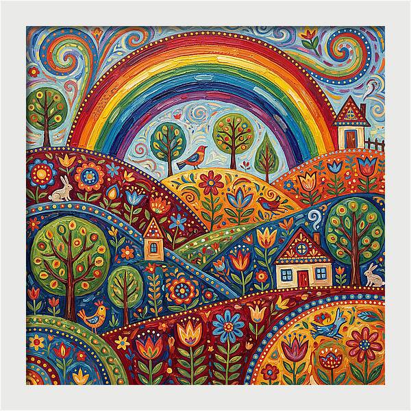 Rainbow Sky Landscape