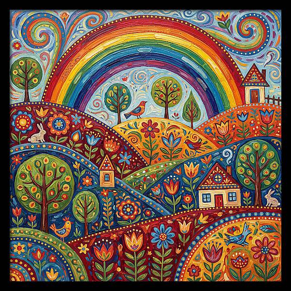 Rainbow Sky Landscape