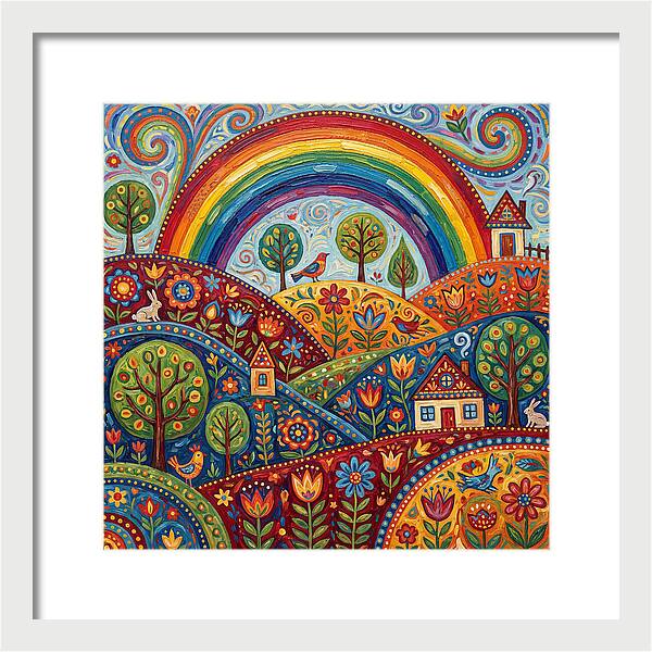 Rainbow Sky Landscape