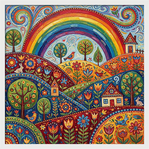 Rainbow Sky Landscape