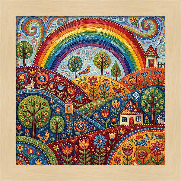 Rainbow Sky Landscape