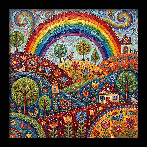 Rainbow Sky Landscape